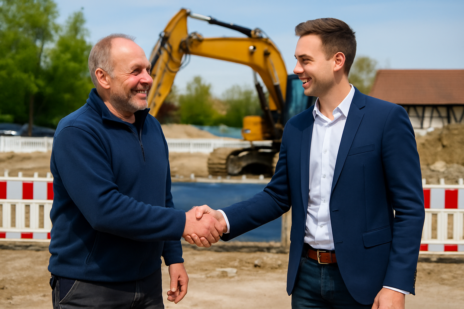 Professionelles foto zufriedener